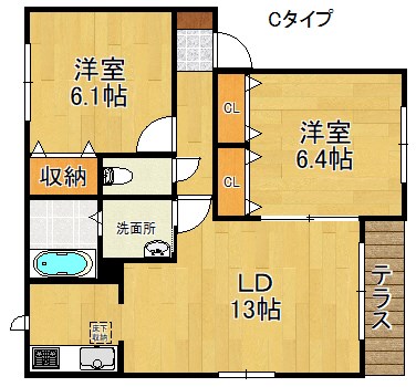 シャーメゾンたけとんぼＡ・Ｂ棟 間取り