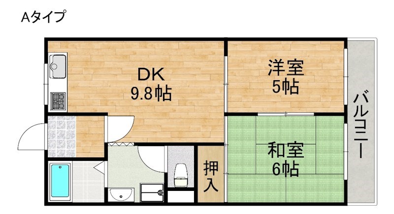 パレスさくらB 間取り
