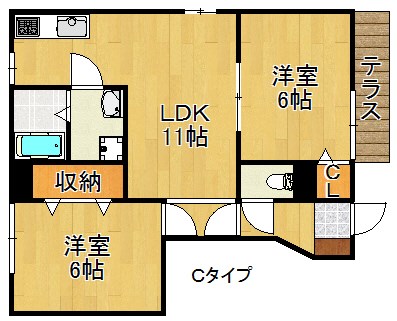 コーポシャルマンE棟 間取り