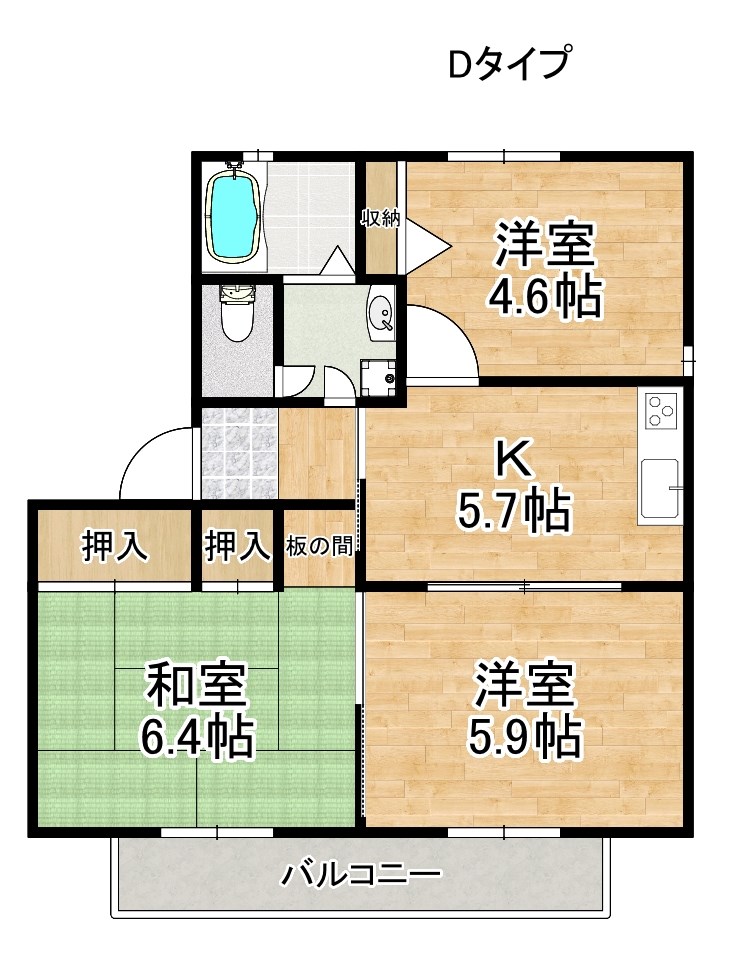 グランソレイユA・B・C棟 間取り