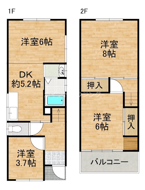 鳥取16-4貸家 間取り